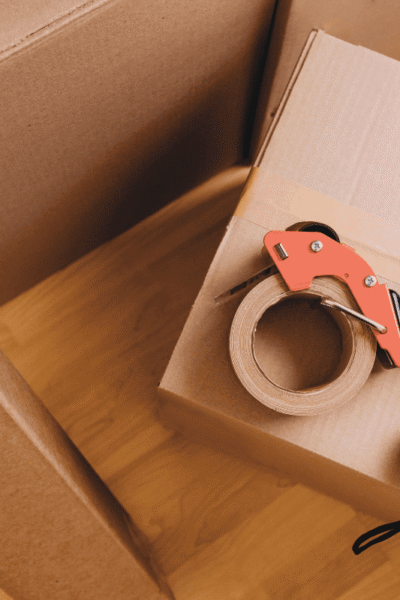 we're moving again with boxes and tape